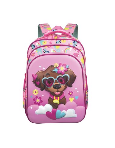 Ghiozdan scoala 3D ergonomic S-COOL SC3323, 43 x 30 x 22 cm, Motiv Happy rainbow