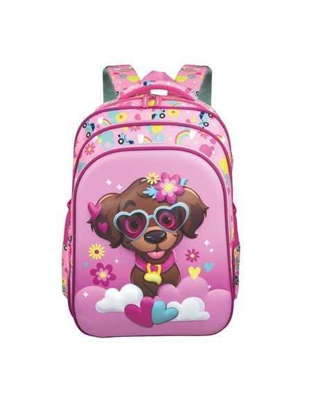 Ghiozdan scoala 3D ergonomic S-COOL SC3323, 43 x 30 x 22 cm, Motiv Happy rainbow