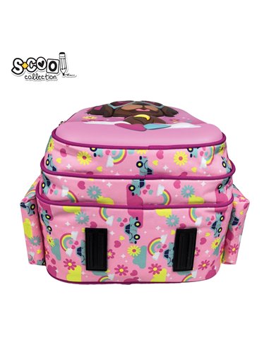 Ghiozdan scoala 3D ergonomic S-COOL SC3323, 43 x 30 x 22 cm, Motiv Happy rainbow