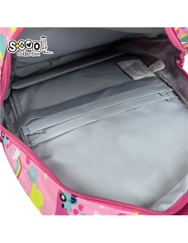Ghiozdan scoala 3D ergonomic S-COOL SC3323, 43 x 30 x 22 cm, Motiv Happy rainbow