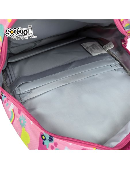 Ghiozdan scoala 3D ergonomic S-COOL SC3323, 43 x 30 x 22 cm, Motiv Happy rainbow