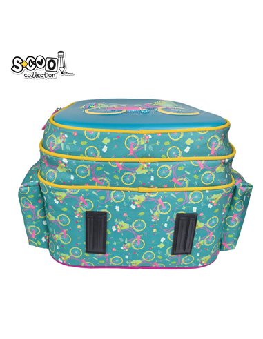 Ghiozdan scoala 3D ergonomic S-COOL SC3324, 43 x 30 x 22 cm, Motiv Let's go for a ride
