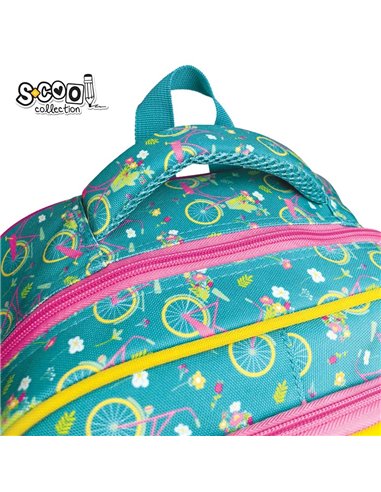 Ghiozdan scoala 3D ergonomic S-COOL SC3324, 43 x 30 x 22 cm, Motiv Let's go for a ride