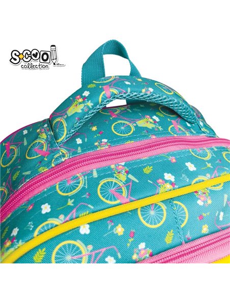 Ghiozdan scoala 3D ergonomic S-COOL SC3324, 43 x 30 x 22 cm, Motiv Let's go for a ride