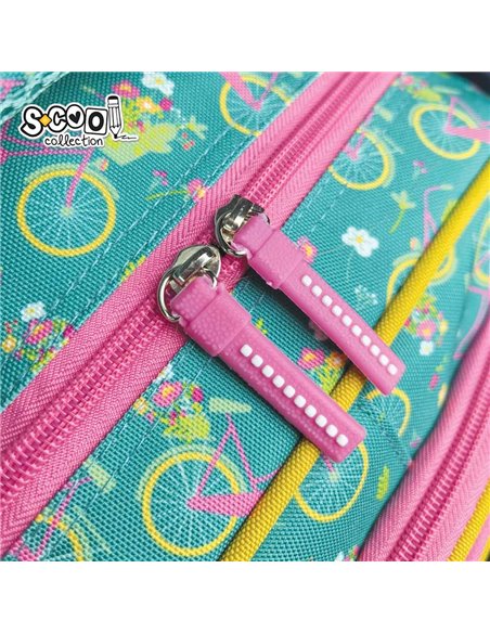 Ghiozdan scoala 3D ergonomic S-COOL SC3324, 43 x 30 x 22 cm, Motiv Let's go for a ride