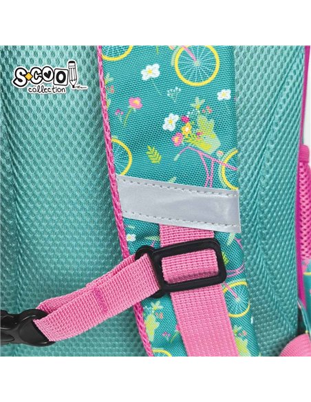 Ghiozdan scoala 3D ergonomic S-COOL SC3324, 43 x 30 x 22 cm, Motiv Let's go for a ride
