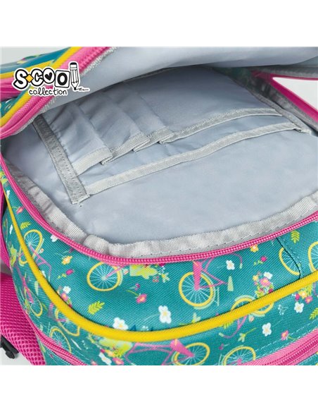 Ghiozdan scoala 3D ergonomic S-COOL SC3324, 43 x 30 x 22 cm, Motiv Let's go for a ride