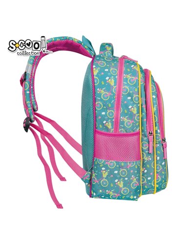 Ghiozdan scoala 3D ergonomic S-COOL SC3324, 43 x 30 x 22 cm, Motiv Let's go for a ride