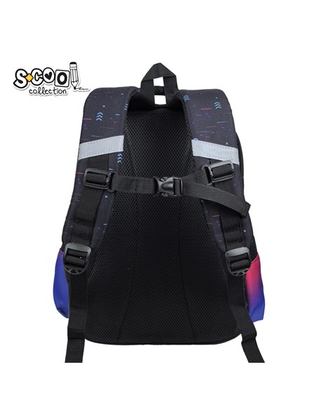 Ghiozdan scoala 3D ergonomic S-COOL SC3326, 43 x 30 x 22 cm, Motiv Game over
