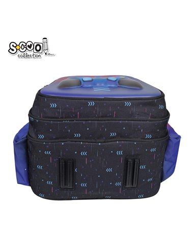 Ghiozdan scoala 3D ergonomic S-COOL SC3326, 43 x 30 x 22 cm, Motiv Game over