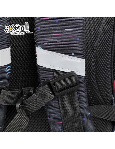 Ghiozdan scoala 3D ergonomic S-COOL SC3326, 43 x 30 x 22 cm, Motiv Game over