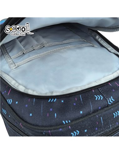 Ghiozdan scoala 3D ergonomic S-COOL SC3326, 43 x 30 x 22 cm, Motiv Game over