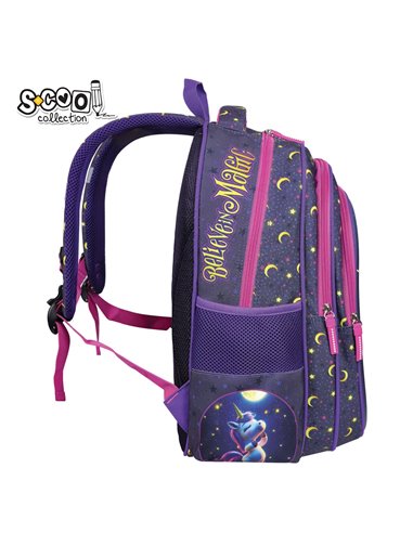 Ghiozdan scoala 3D ergonomic S-COOL SC3322, 42 x 30 x 22 cm, Motiv Believe in magic