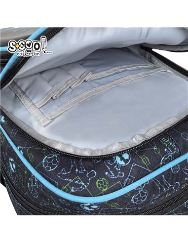 Ghiozdan scoala 3D ergonomic S-COOL SC3325, 42 x 30 x 22 cm, Motiv Football