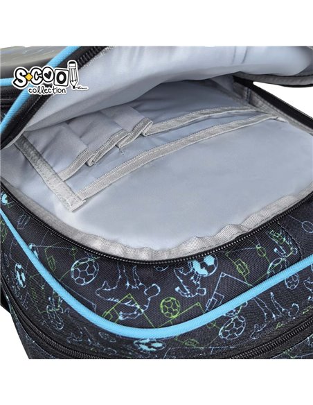 Ghiozdan scoala 3D ergonomic S-COOL SC3325, 42 x 30 x 22 cm, Motiv Football
