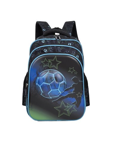 Ghiozdan scoala 3D ergonomic S-COOL SC3325, 42 x 30 x 22 cm, Motiv Football