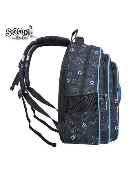 Ghiozdan scoala 3D ergonomic S-COOL SC3325, 42 x 30 x 22 cm, Motiv Football