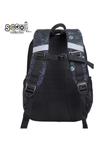 Ghiozdan scoala 3D ergonomic S-COOL SC3325, 42 x 30 x 22 cm, Motiv Football