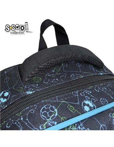 Ghiozdan scoala 3D ergonomic S-COOL SC3325, 42 x 30 x 22 cm, Motiv Football