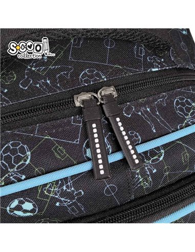 Ghiozdan scoala 3D ergonomic S-COOL SC3325, 42 x 30 x 22 cm, Motiv Football