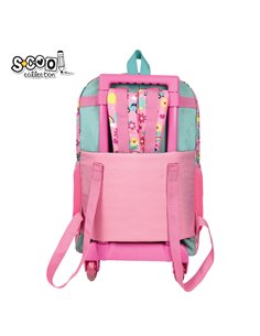 Ghiozdan scoala tip troller S-COOL SC3445, 45 x 32 x 16.5 cm, Happy rainbow 2