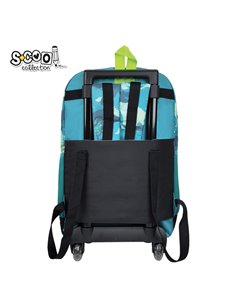 Ghiozdan scoala tip troller S-COOL SC3446, 45 x 32 x 16.5 cm, Dinozaur 2