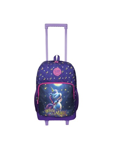 Ghiozdan scoala tip troller S-COOL SC3446, 45 x 32 x 16.5 cm, Believe in magic