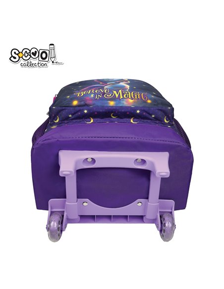 Ghiozdan scoala tip troller S-COOL SC3446, 45 x 32 x 16.5 cm, Believe in magic