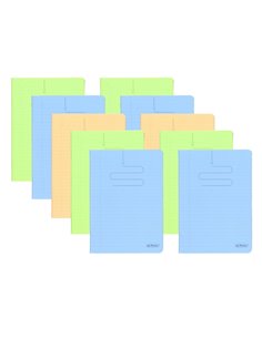 Set 10 caiete A5 Herlitz 400211738, 48 file, 70 g/mp, dictando, coperta plastic, Diverse culori