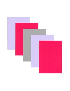 Set 5 caiete A4 Herlitz 400211750, 60 file, 70 g/mp, matematica, coperta plastic, Diverse culori