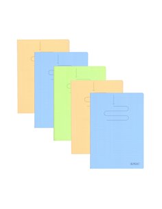 Set 5 caiete A4 Herlitz 400211748, 60 file, 70 g/mp, dictando, coperta plastic, Diverse culori