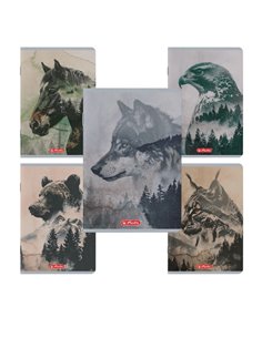 Set 10 caiete A5 Herlitz 400211735, 70 g/mp, velin, Motiv Into the wild