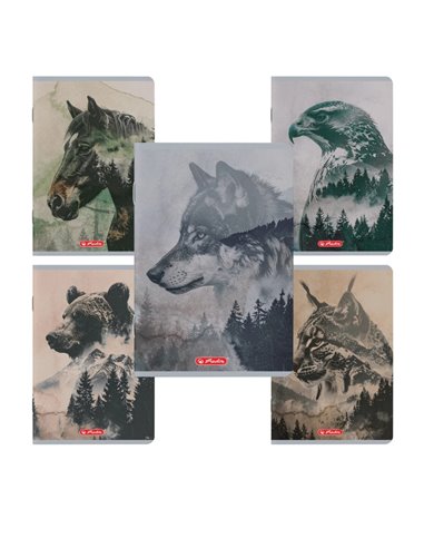Set 10 caiete A5 Herlitz 400211735, 70 g/mp, velin, Motiv Into the wild