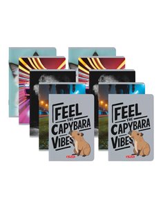 Set 10 caiete A5 Herlitz, 48 file, 70 g/mp, matematica, Motiv Megamix 3