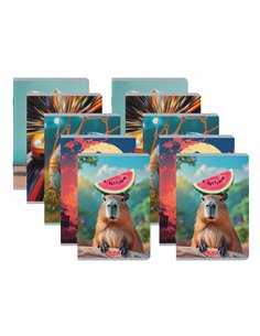 Set 10 caiete A5 Herlitz, 48 file, 70 g/mp, matematica, Motiv Megamix