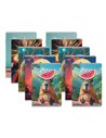 Set 10 caiete A5 Herlitz, 48 file, 70 g/mp, matematica, Motiv Megamix