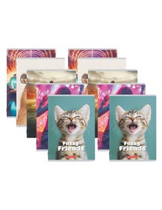Set 10 caiete A5 Herlitz, 48 file, 70 g/mp, dictando, Motiv Megamix