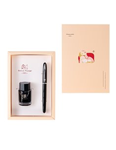 Set cadou stilou + calimara PICASSO 656N, Negru