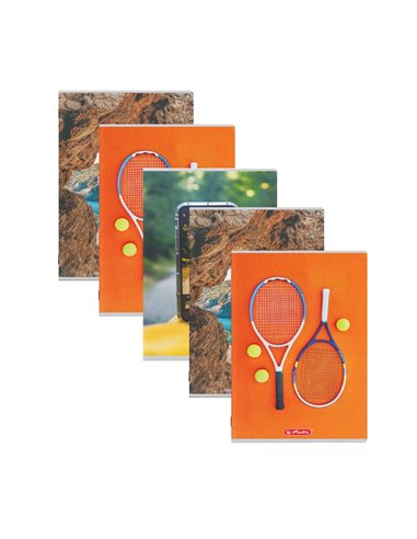 Set 5 caiete A4 Herlitz, 60 file, 70 g/mp, dictando, Motiv Megamix 2