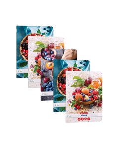 Set 5 caiete A4 Herlitz, 60 file, 70 g/mp, dictando, Motiv Healthy snack