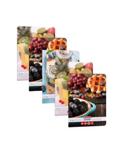 Set 5 caiete A4 Herlitz, 60 file, 70 g/mp, matematica, Motiv Healthy snack
