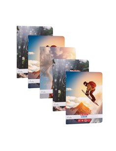 Set 5 caiete A4 Herlitz, 60 file, 70 g/mp, dictando, Motiv Extreme