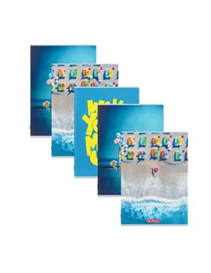 Set 5 caiete A4 Herlitz, 80 file, 70 g/mp, dictando, Motiv Megamix 2