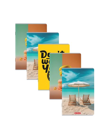Set 5 caiete A4 Herlitz, 80 file, 70 g/mp, matematica, Motiv Megamix 2