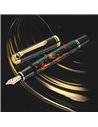 Stilou Pelikan Souveran M600 EF Art Collection Glauco Cambon, penita aur 14K, accesorii placate aur 24K, cutie cadou, Negru