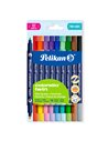 400207804,Carioci Pelikan Colorella Twin C304 + highlighter dublu, 10 bucati, 20 culori