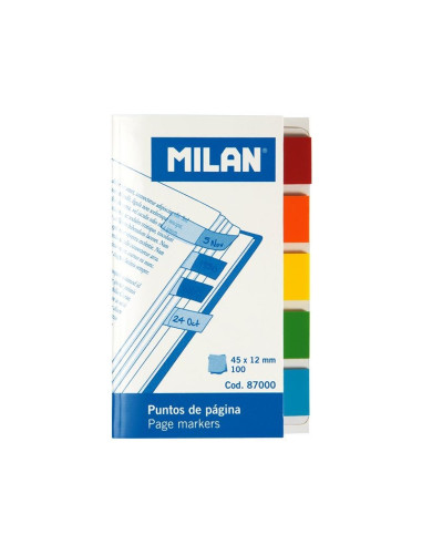 87000-10,Bloc notes adeziv index 5x45x12 mm Transparent MILAN (Post-it) - Set 10