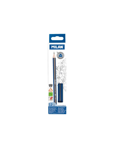 071230412-12,Creion grafit triunghiular 2B MILAN - Set 12