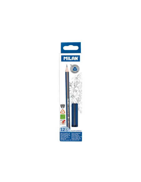 071230412-12,Creion grafit triunghiular 2B MILAN - Set 12