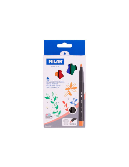 06P6T,Carioca 6 culori pentru textile MILAN